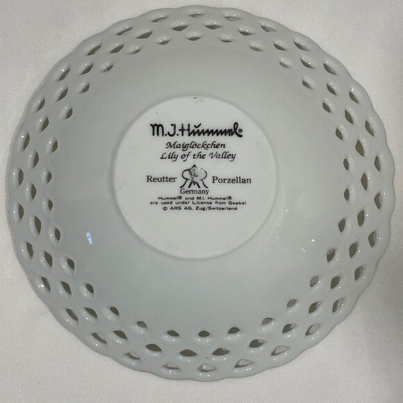 MJ HUMMEL Genuine Vintage Filagree Trinket Dish, Maiglockchen-Lily of the Valley - Picture 4 of 5